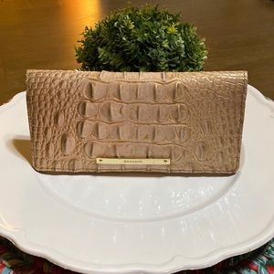 Brahmin Ady Bi-fold Wallet, Chiffon Ombré Melbourne Croc Pink Gold